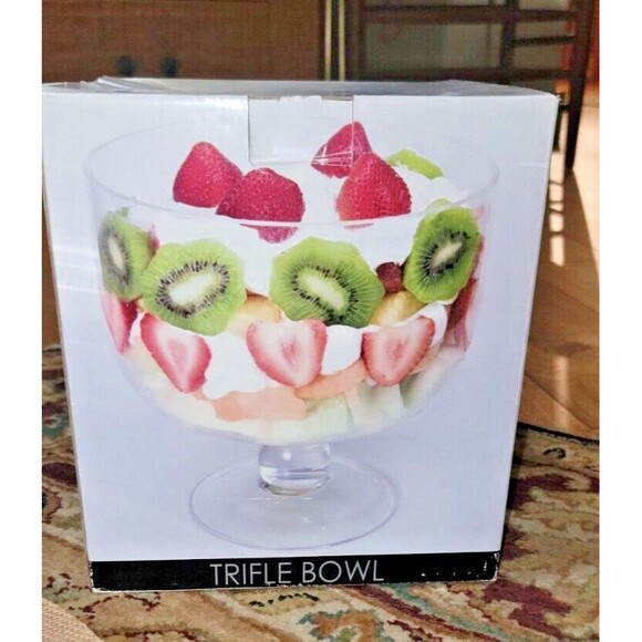 Thick Glass Pedestal Trifle Bowl by Artland Simplicity New in box Hand Blown - Picture 1 of 15